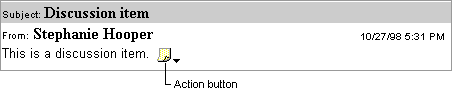 Action button for a Web discussion item